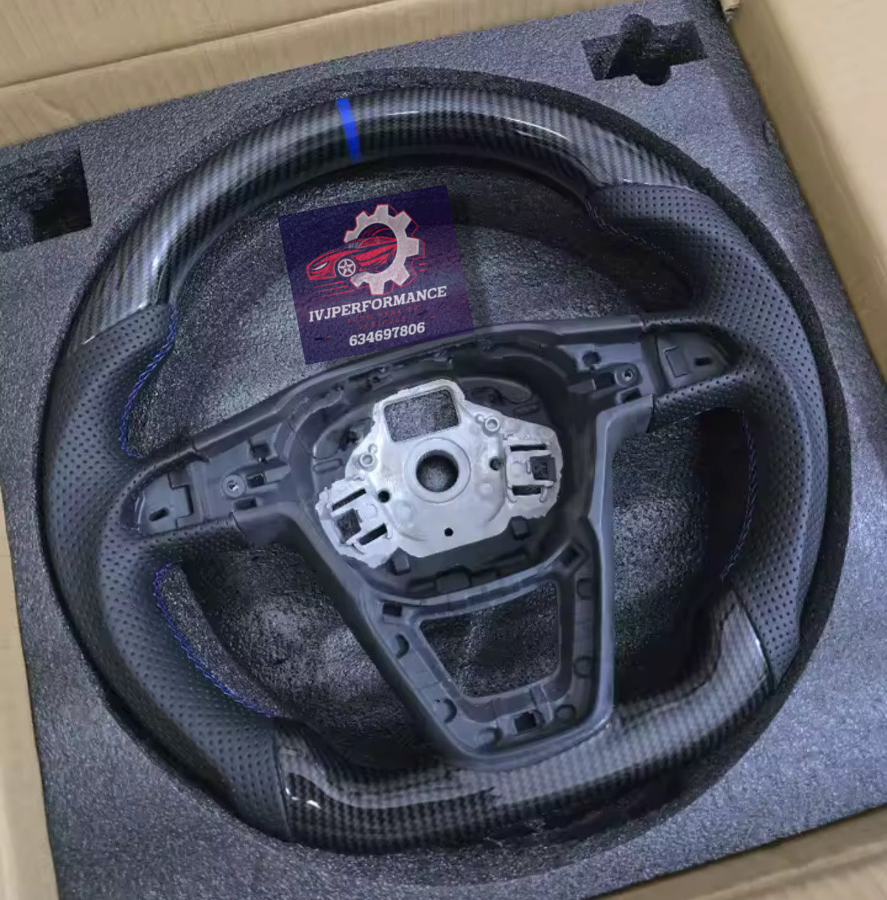 Volante Seat leon 5f mk3 CARBONO + Cuero