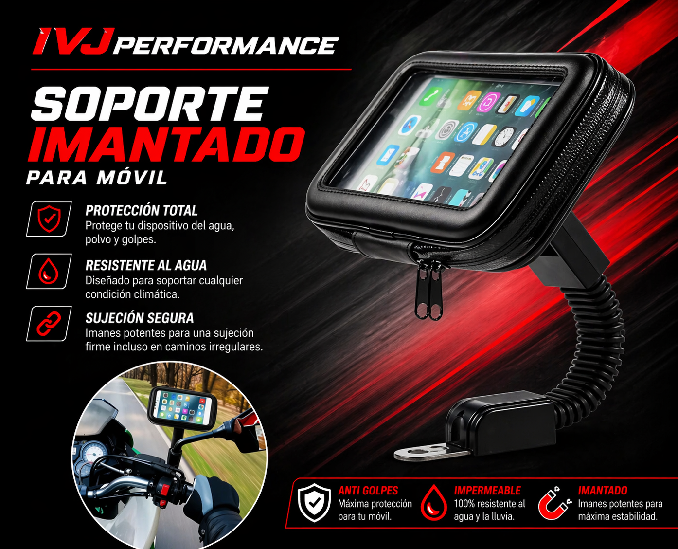 SOPORTE MÓVIL MOTO UNIVERSAL