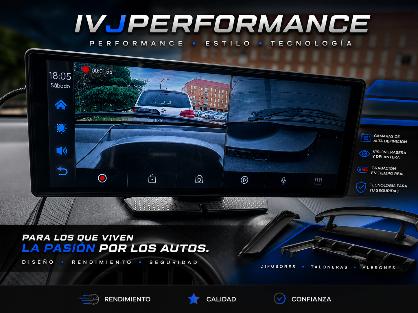 Pantalla Multimedia Coche 10.26” CarPlay + Android Auto + Cámara Dual | IVJPERFORMANCE